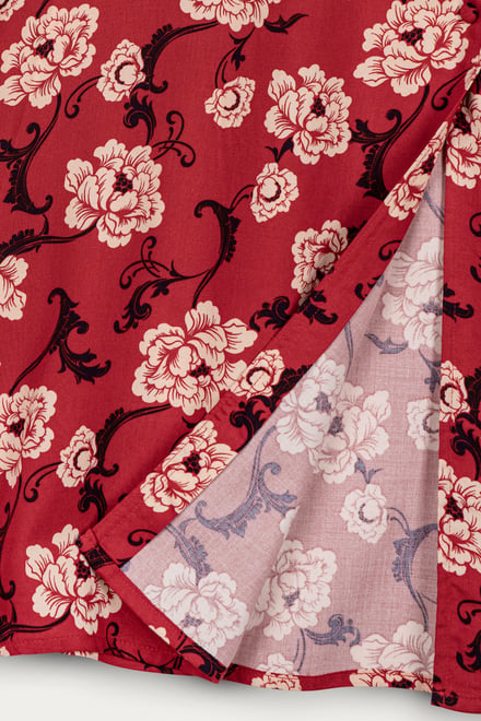 Women's Floral Viscose Midi Skirt