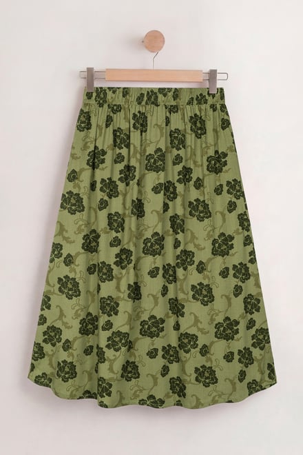 Women's Floral Viscose Midi Skirt