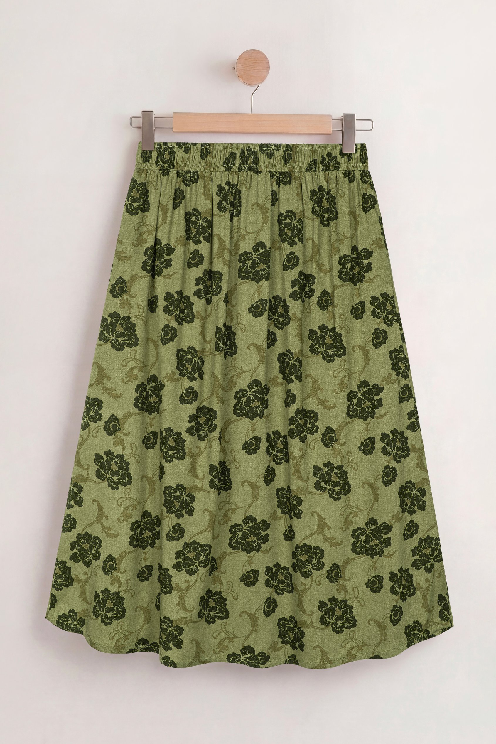 Women's Floral Viscose Midi Skirt