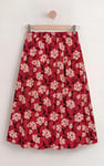 Women's Floral Viscose Midi Skirt