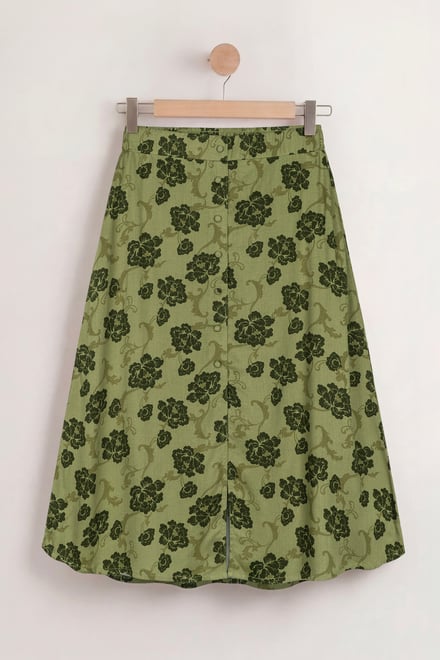 Women's Floral Viscose Midi Skirt