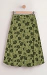 Women's Floral Viscose Midi Skirt