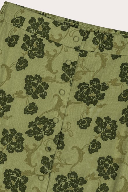 Women's Floral Viscose Midi Skirt