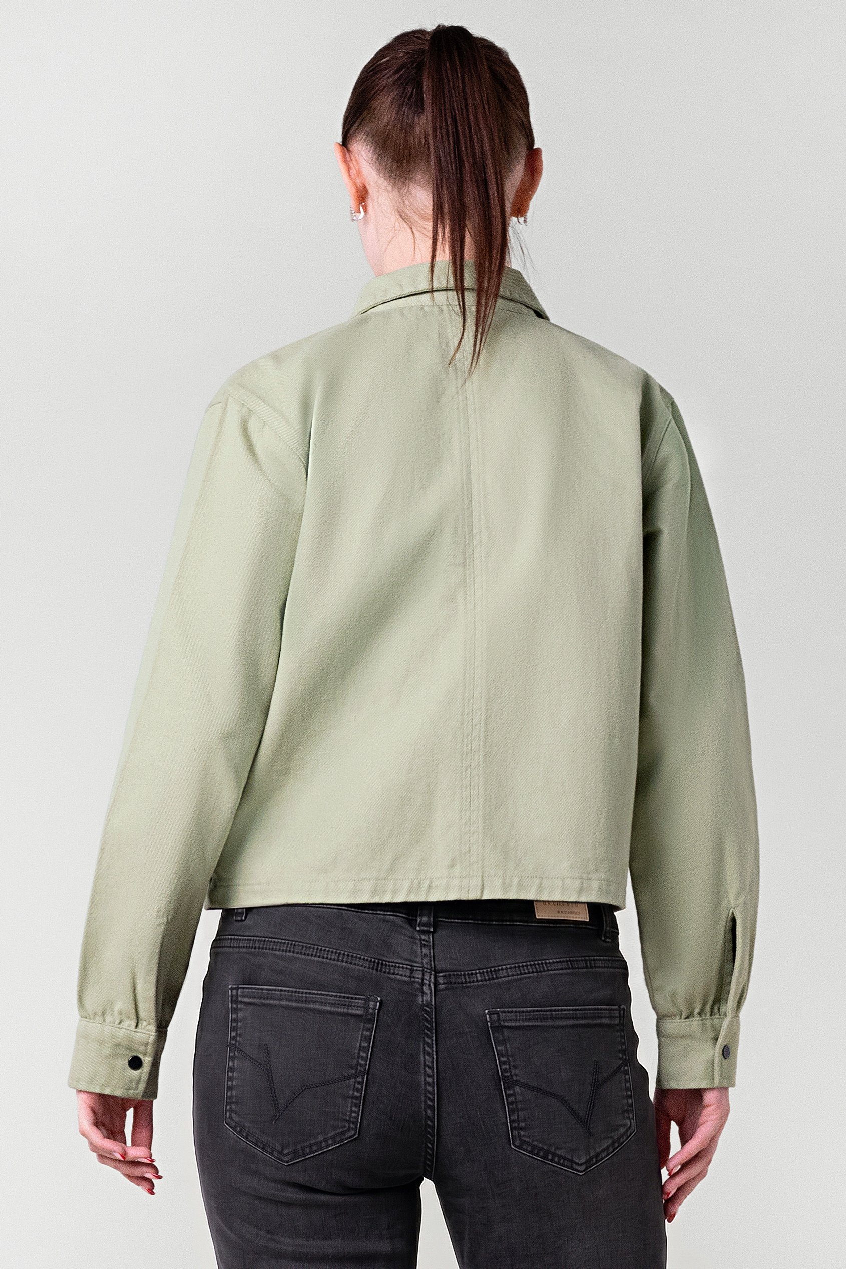 Womens Full Zip Cropped Jacket