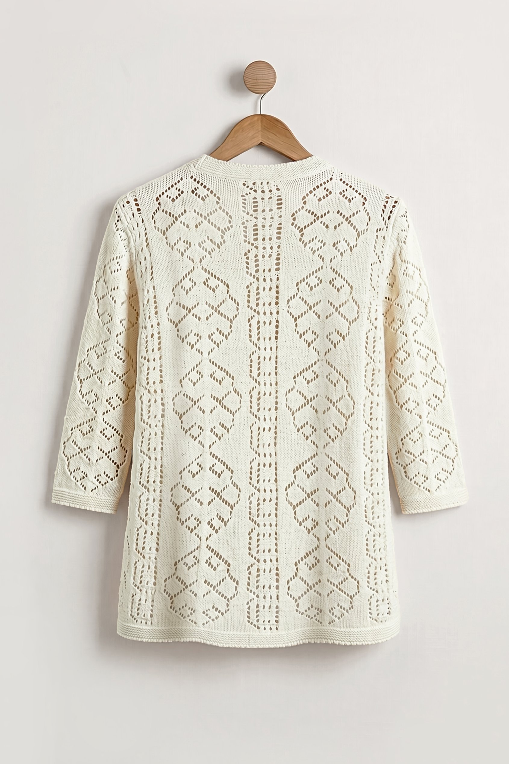 Women's Crochet Front Tie Knit Cardigan