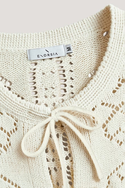 Women's Crochet Front Tie Knit Cardigan
