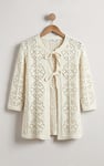 Women's Crochet Front Tie Knit Cardigan