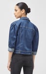 Puff Sleeve Denim Mid Wash Jacket