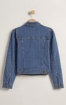 Puff Sleeve Denim Mid Wash Jacket