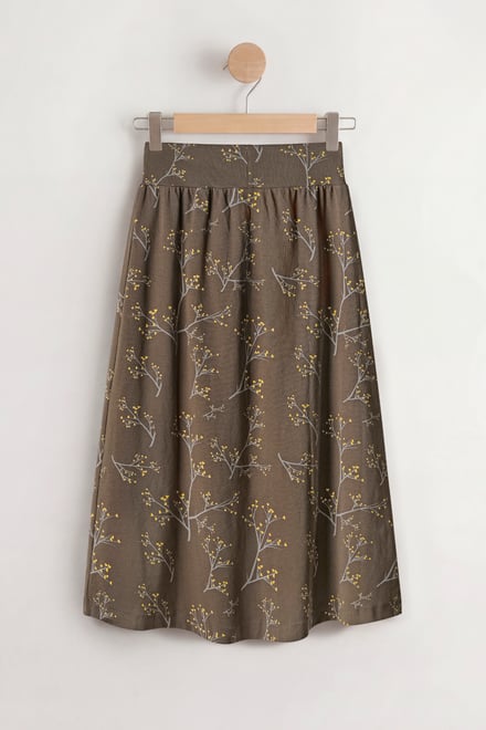 Women High Waist Lace Up A-Line Midi Skirt