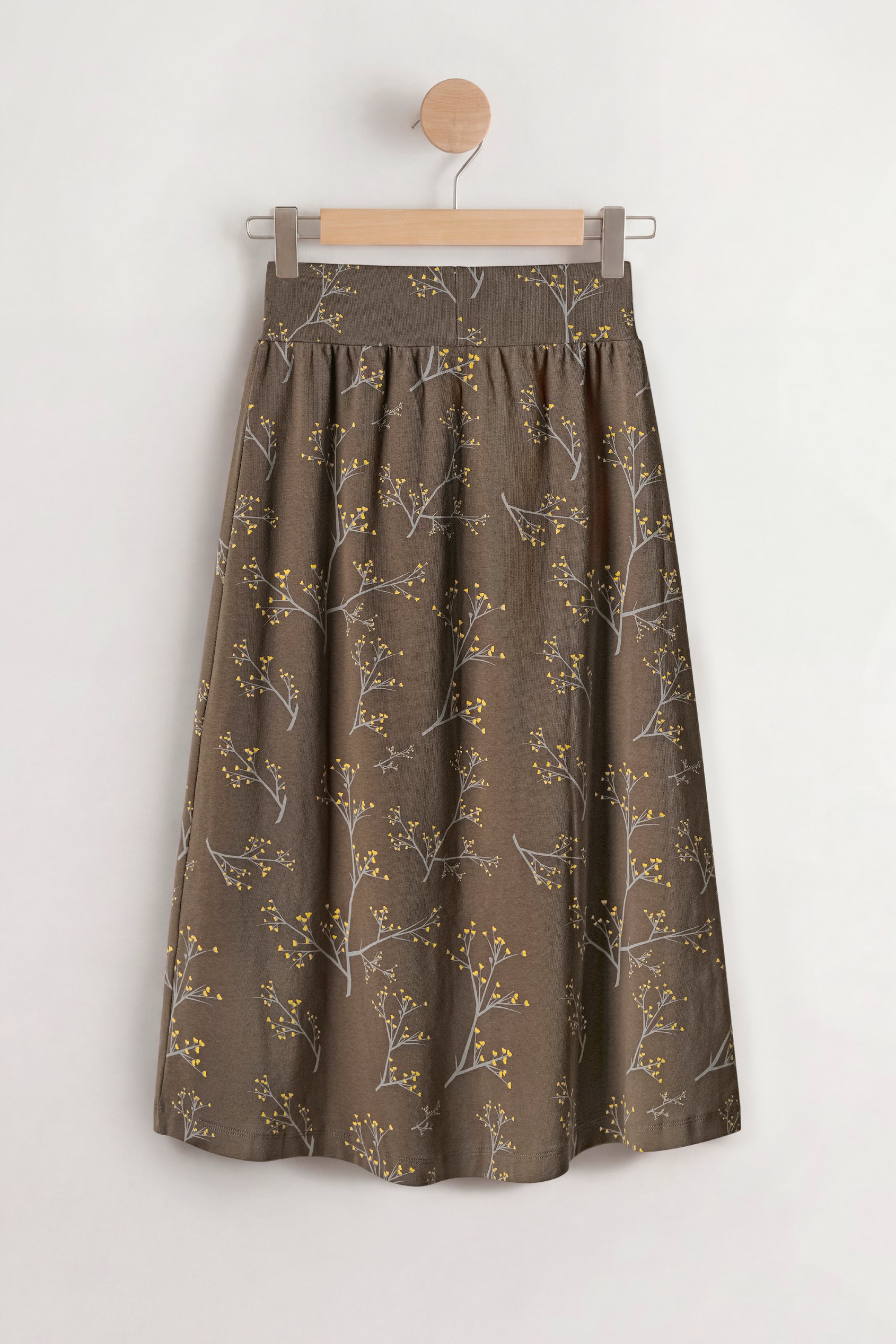 Women High Waist Lace Up A-Line Midi Skirt