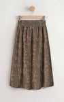 Women High Waist Lace Up A-Line Midi Skirt