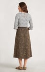Women High Waist Lace Up A-Line Midi Skirt