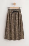 Women High Waist Lace Up A-Line Midi Skirt