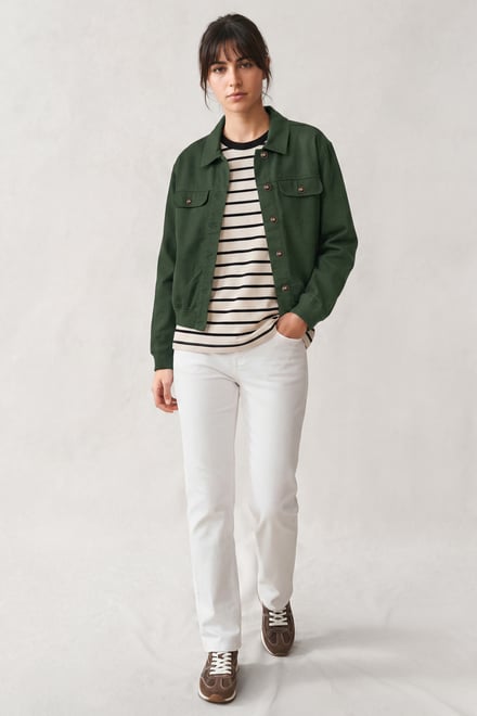 Womens Flap Pocket Button Detail Jacket