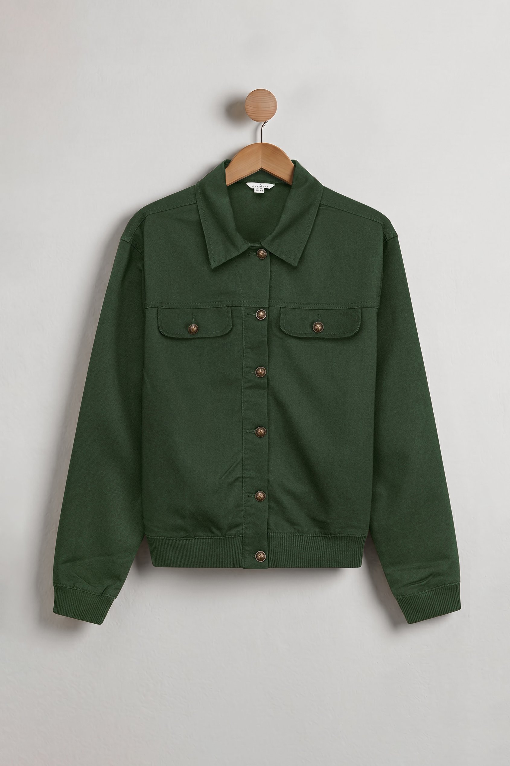Womens Flap Pocket Button Detail Jacket