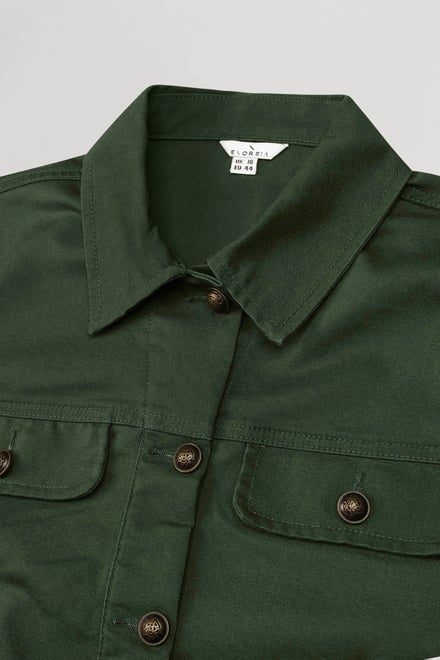 Womens Flap Pocket Button Detail Jacket
