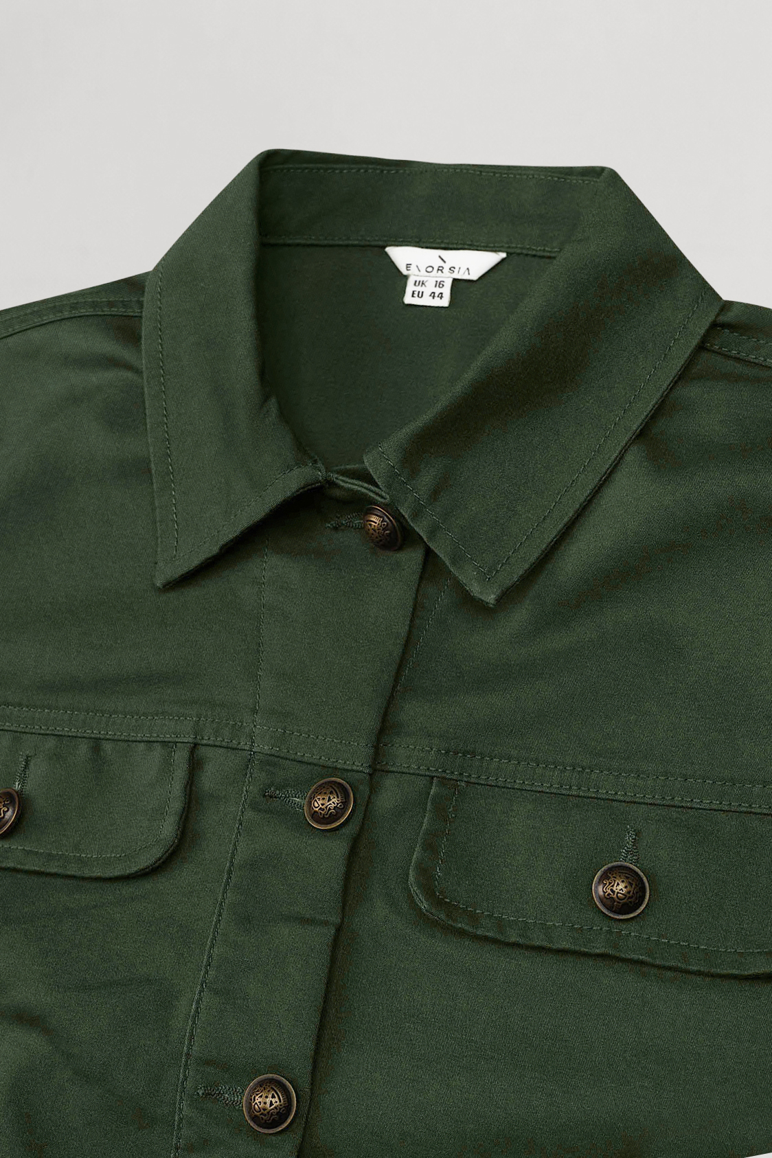 Womens Flap Pocket Button Detail Jacket