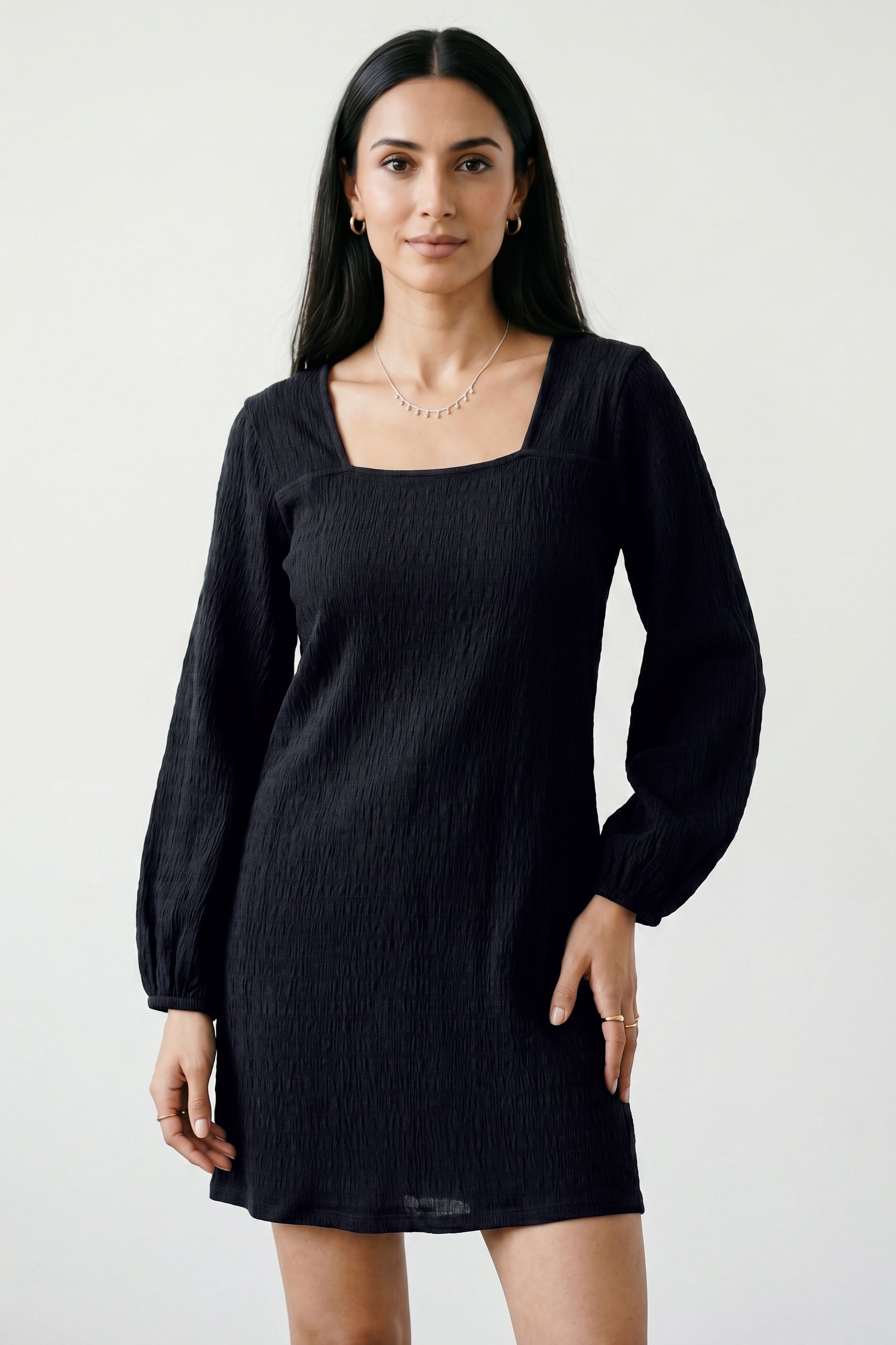 Women's Square Neck Jersey Mini Dress