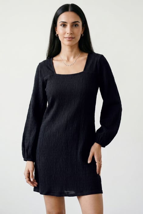 Women's Cream Square Neck Jersey Mini Dress