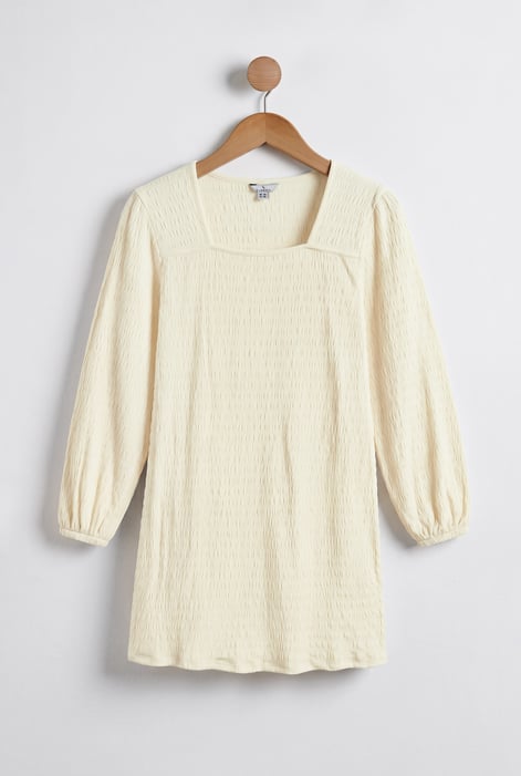 Women's Cream Square Neck Jersey Mini Dress