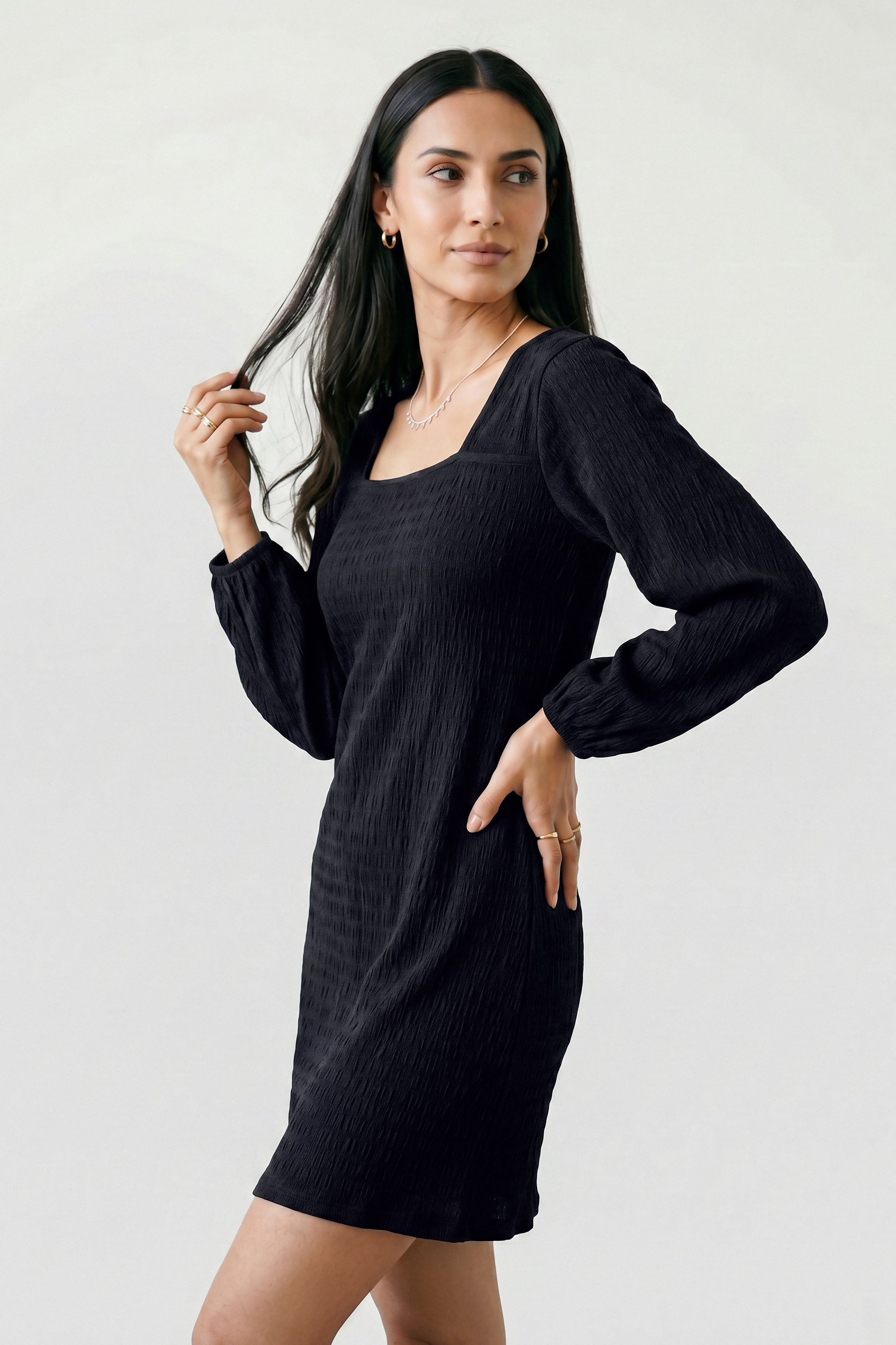 Women's Square Neck Jersey Mini Dress