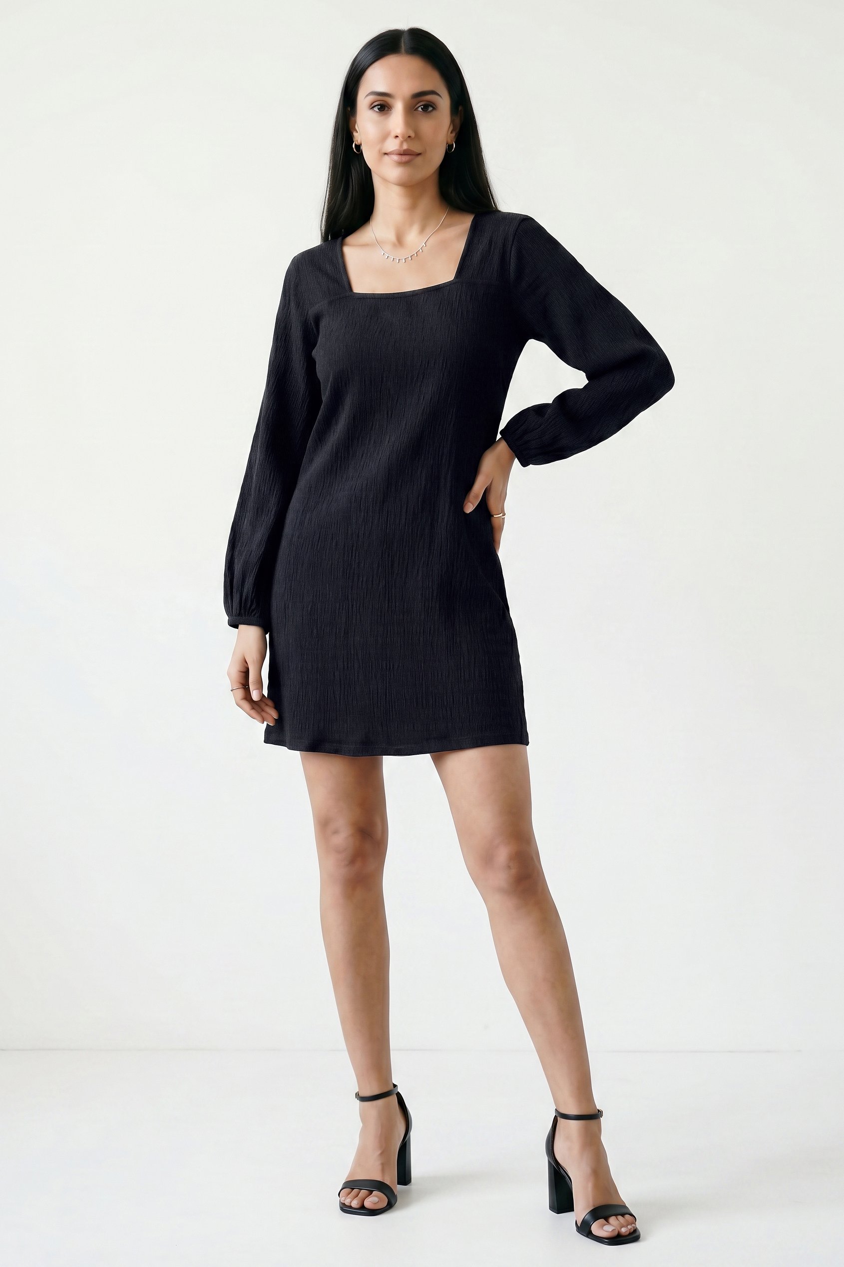 Women's Square Neck Jersey Mini Dress