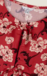 Women's Tie Front Floral Short Sleeve Blouse