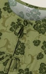 Women's Tie Front Floral Short Sleeve Blouse