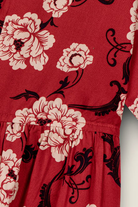 Women's Tie Front Floral Short Sleeve Blouse