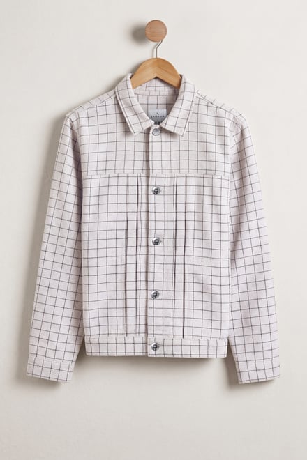 Womens Stripe Pattern Cropped Jacket