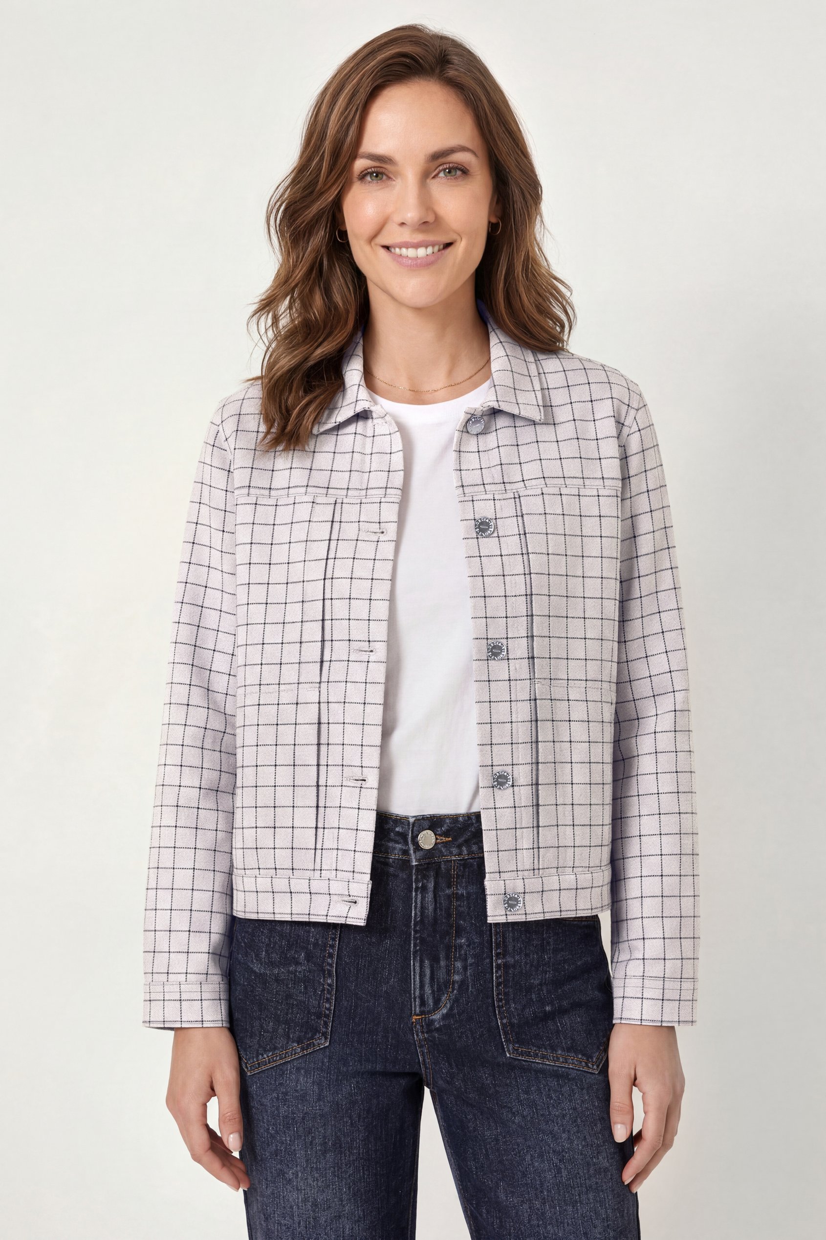 Womens Stripe Pattern Cropped Jacket