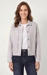 Womens Stripe Pattern Cropped Jacket