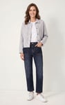 Womens Stripe Pattern Cropped Jacket