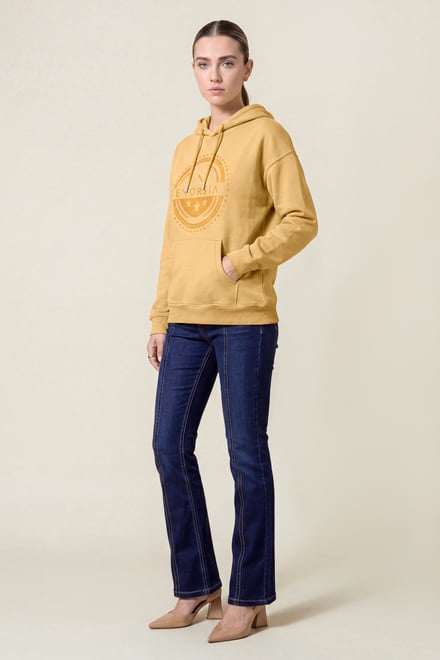 Women Drop Shoulder Printed Hoodie