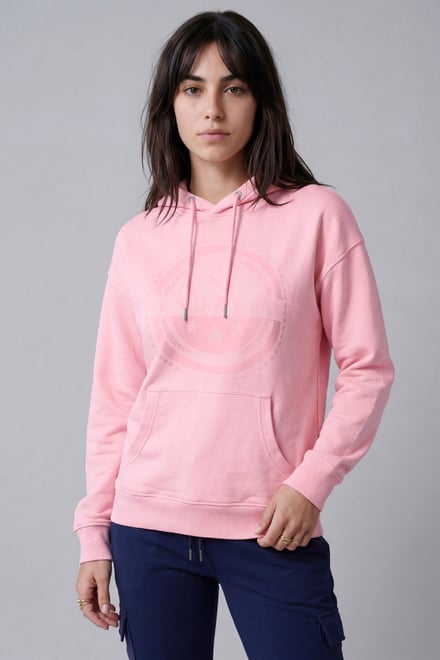Women Drop Shoulder Printed Hoodie