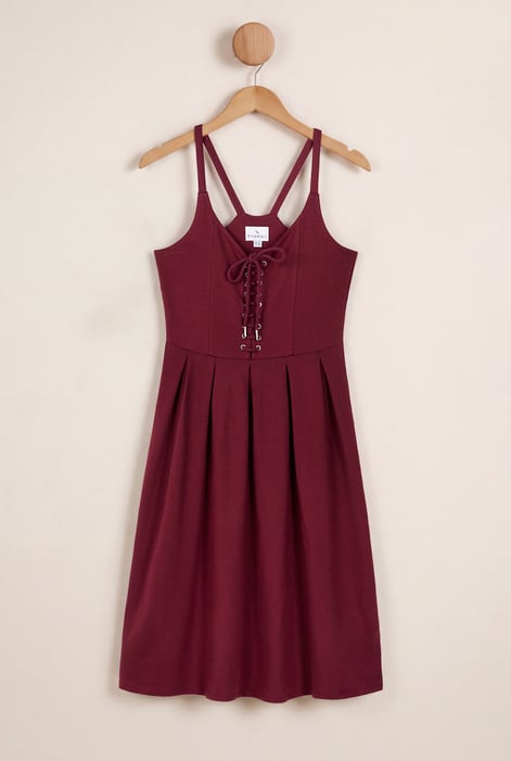 Tie Front Pink Jersey Midi Dress