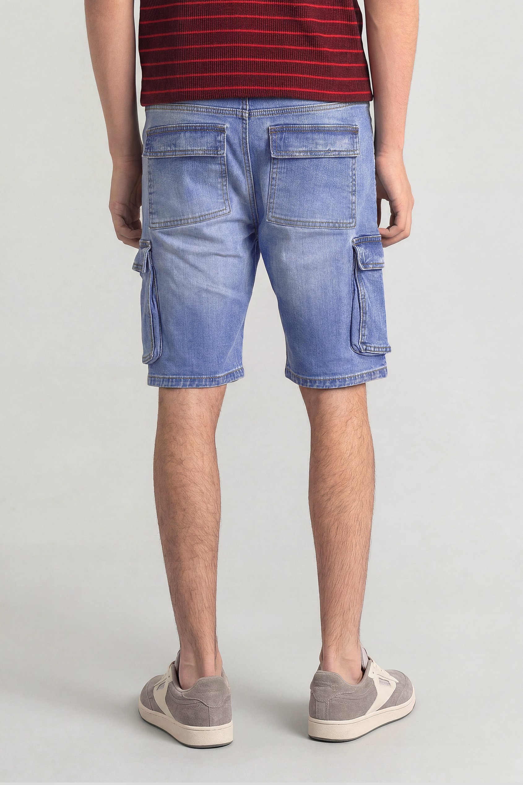 Men's Blue Denim Cargo Shorts