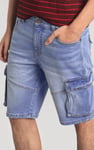Men's Blue Denim Cargo Shorts