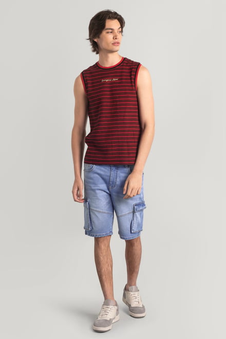 Men's Blue Denim Cargo Shorts