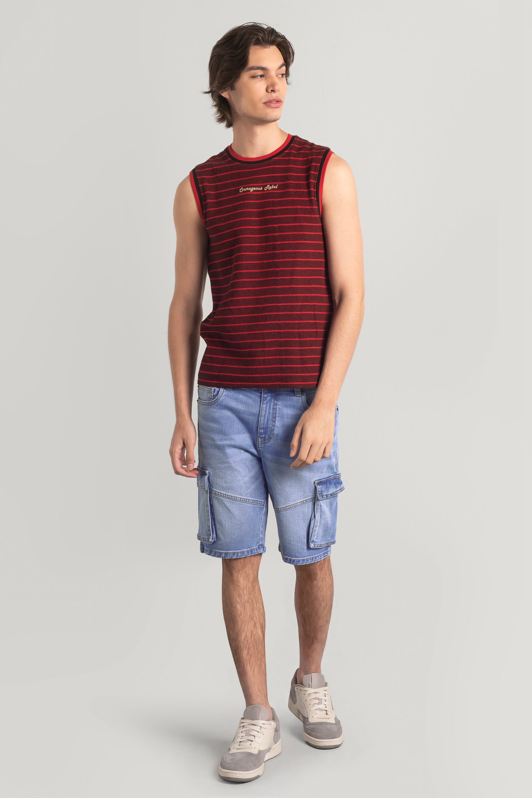 Men's Blue Denim Cargo Shorts