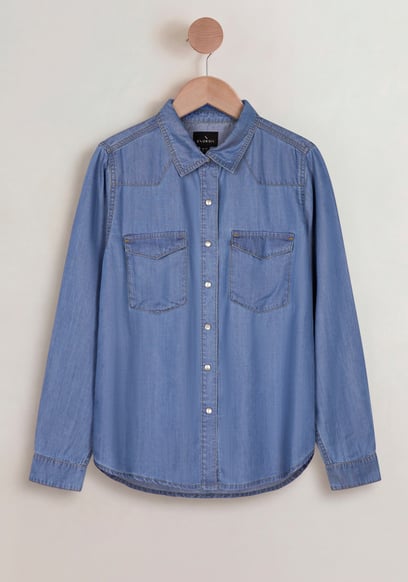 Women's Long Sleeve Tencel Denim Shirt