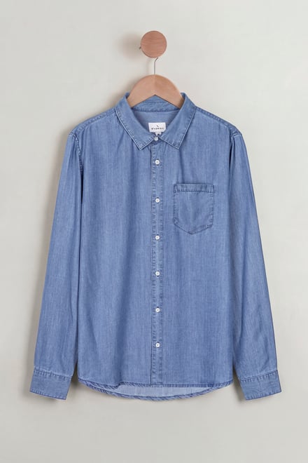 Men's Tencel Long Sleeve Denim Shirt