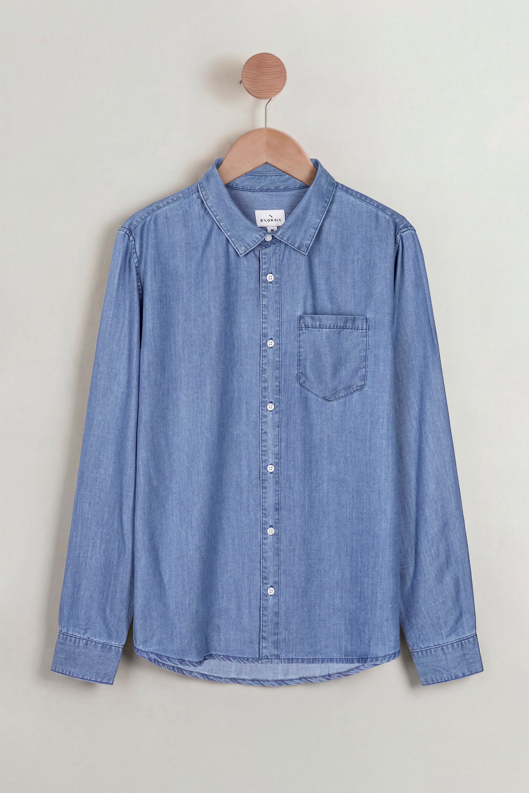 Men's Tencel Long Sleeve Denim Shirt