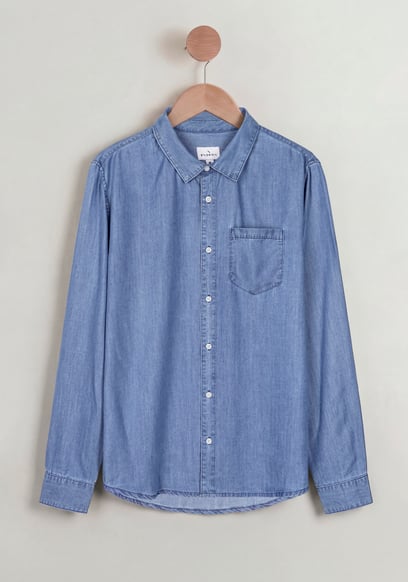 Men's Tencel Long Sleeve Denim Shirt
