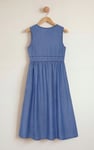 Tencel Denim V-Neck Midi Dress