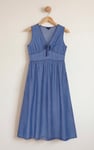 Tencel Denim V-Neck Midi Dress
