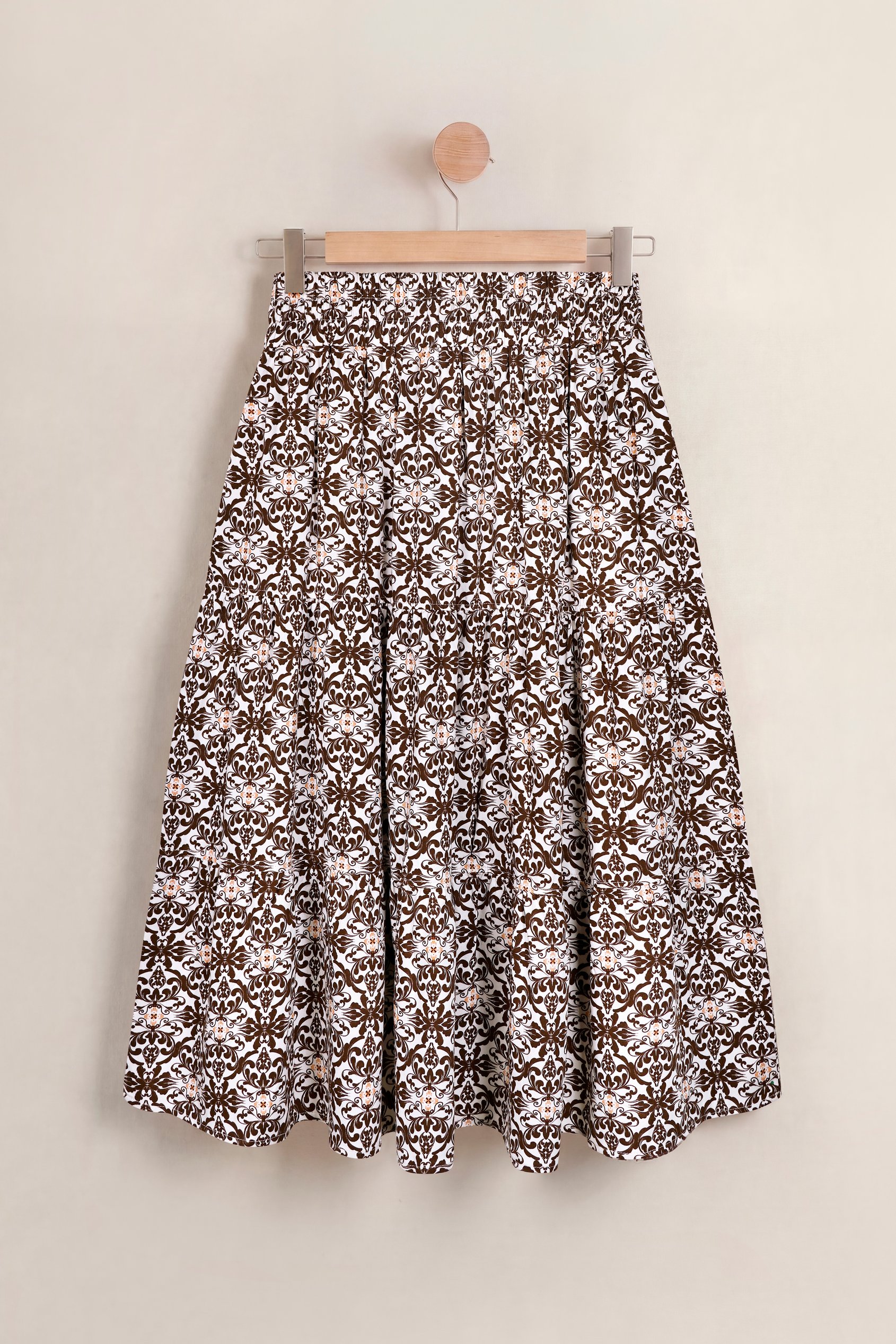 Circular Midi Length Prairie Printed Skirt