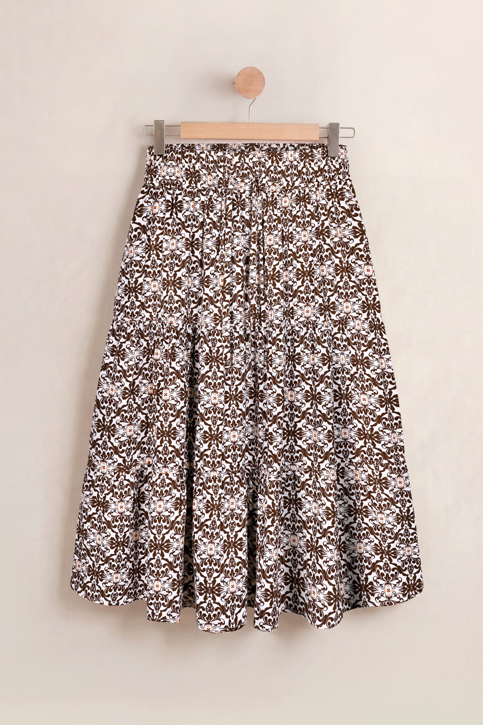 Circular Midi Length Prairie Printed Skirt