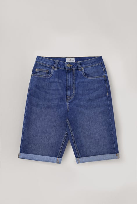 Mid Blue Essential Knee Length Shorts
